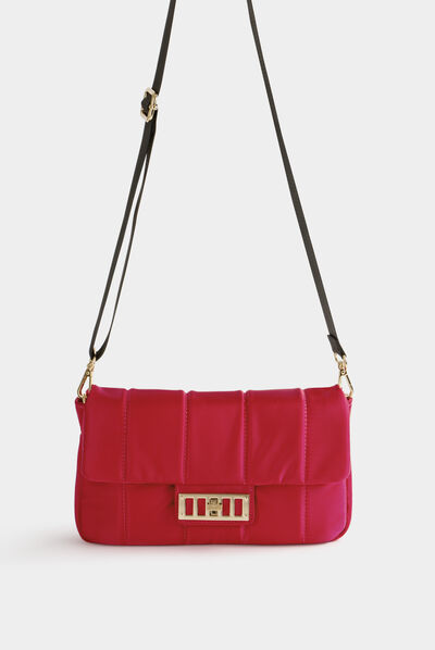 Sac pochette avec fermoir tourniquet framboise femme