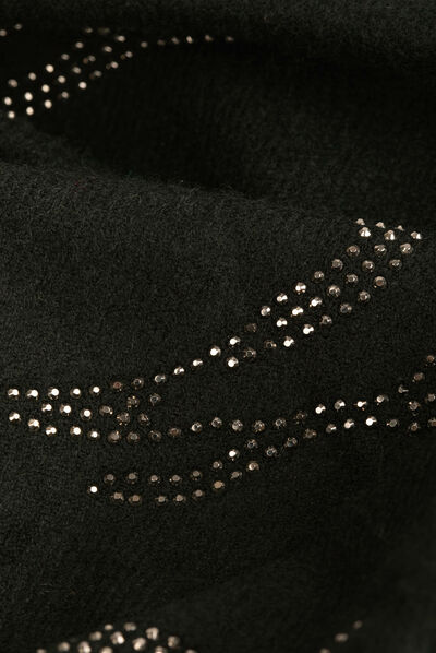 Foulard avec strass noir femme