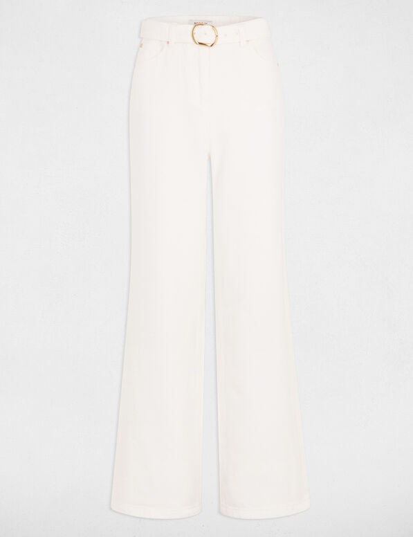 jeans jambe large ceinture blanc femme Jeans jambe large ceinturé blanc femme