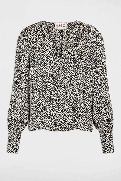 Chemise manches longues imprimée multico femme