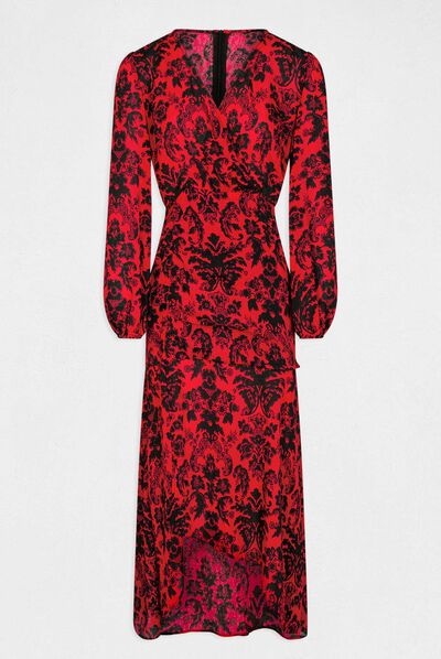 Robe longue cintrée imprimé cachemire multico femme
