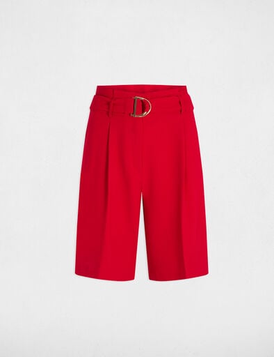 bermuda droit a pinces rouge femme Bermuda droit à pinces rouge femme