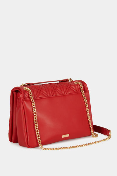 Sac pochette matelassé rouge femme