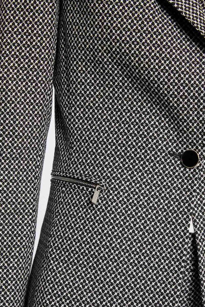 Veste droite imprimé géométrique marine femme