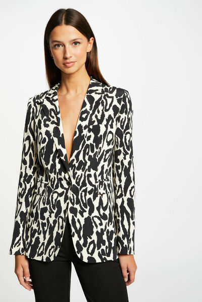 Veste cintrée imprimé animalier multico femme