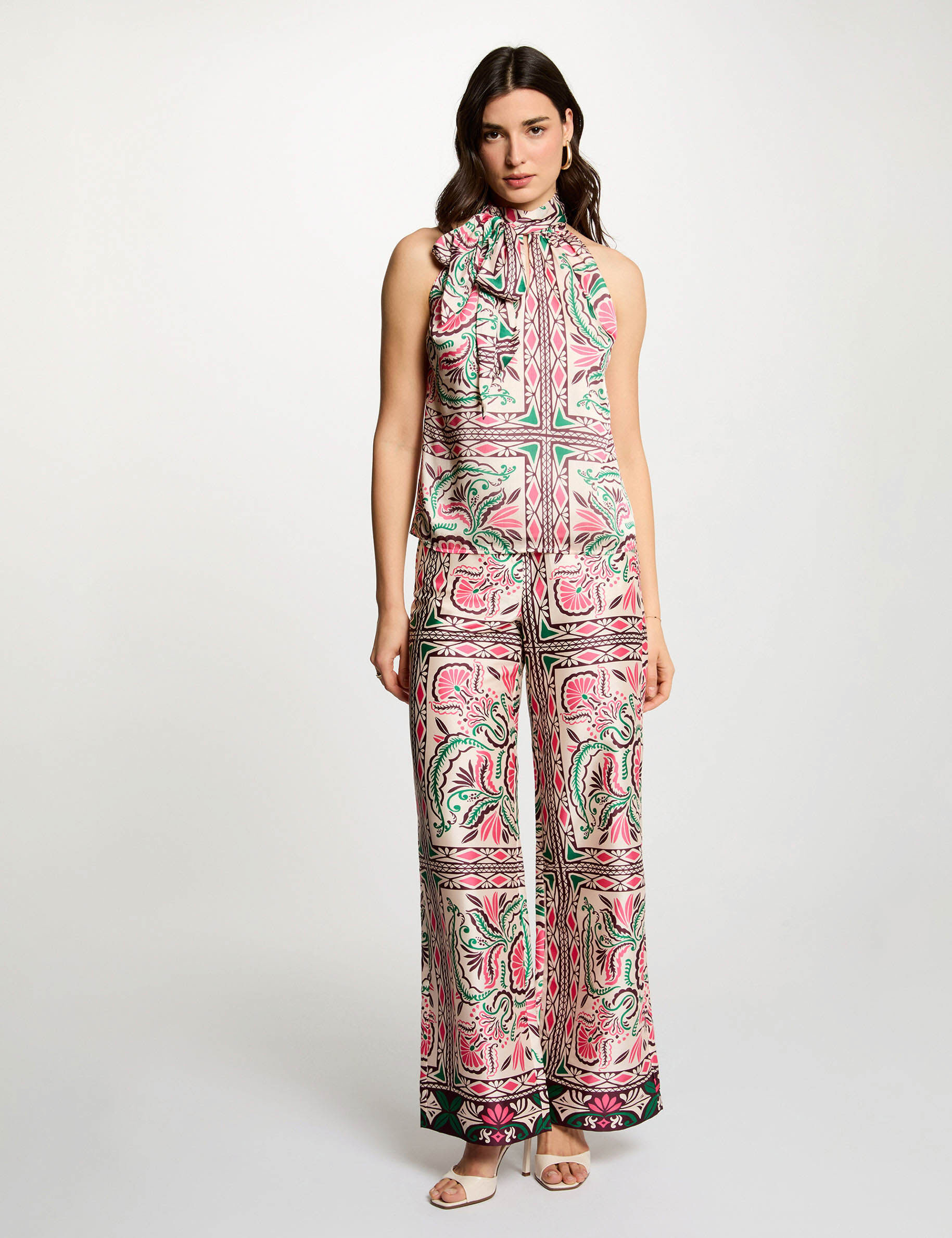 Pantalon large satiné femme - vue 1