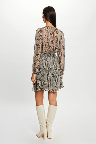 Robe évasée imprimé python multico femme