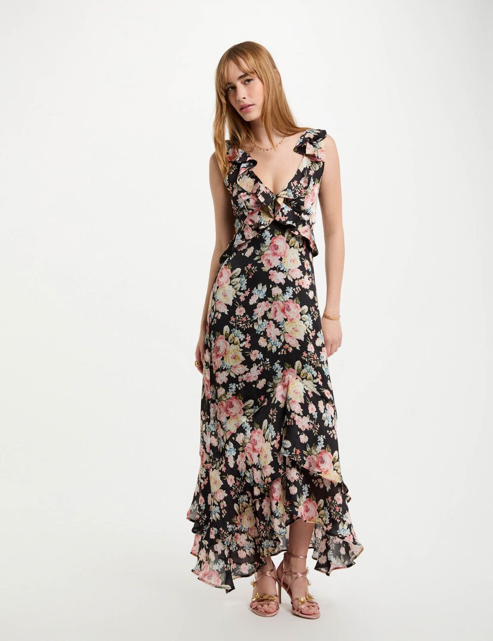 Robe longue droite imprim?�e multicolore femme | Morgan