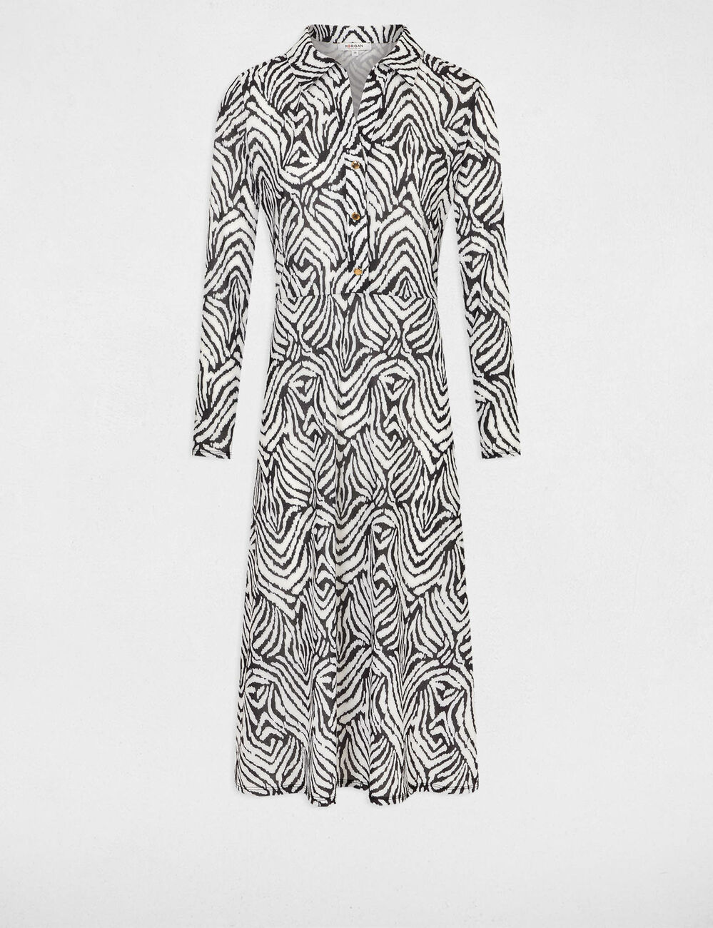 Robe midi droite imprim&eacute;e multico femme