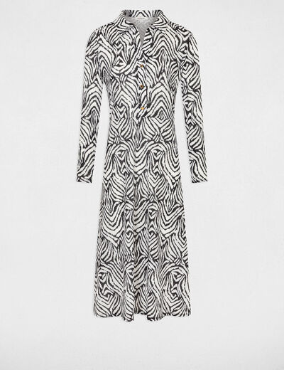 Robe midi droite imprimée multico femme