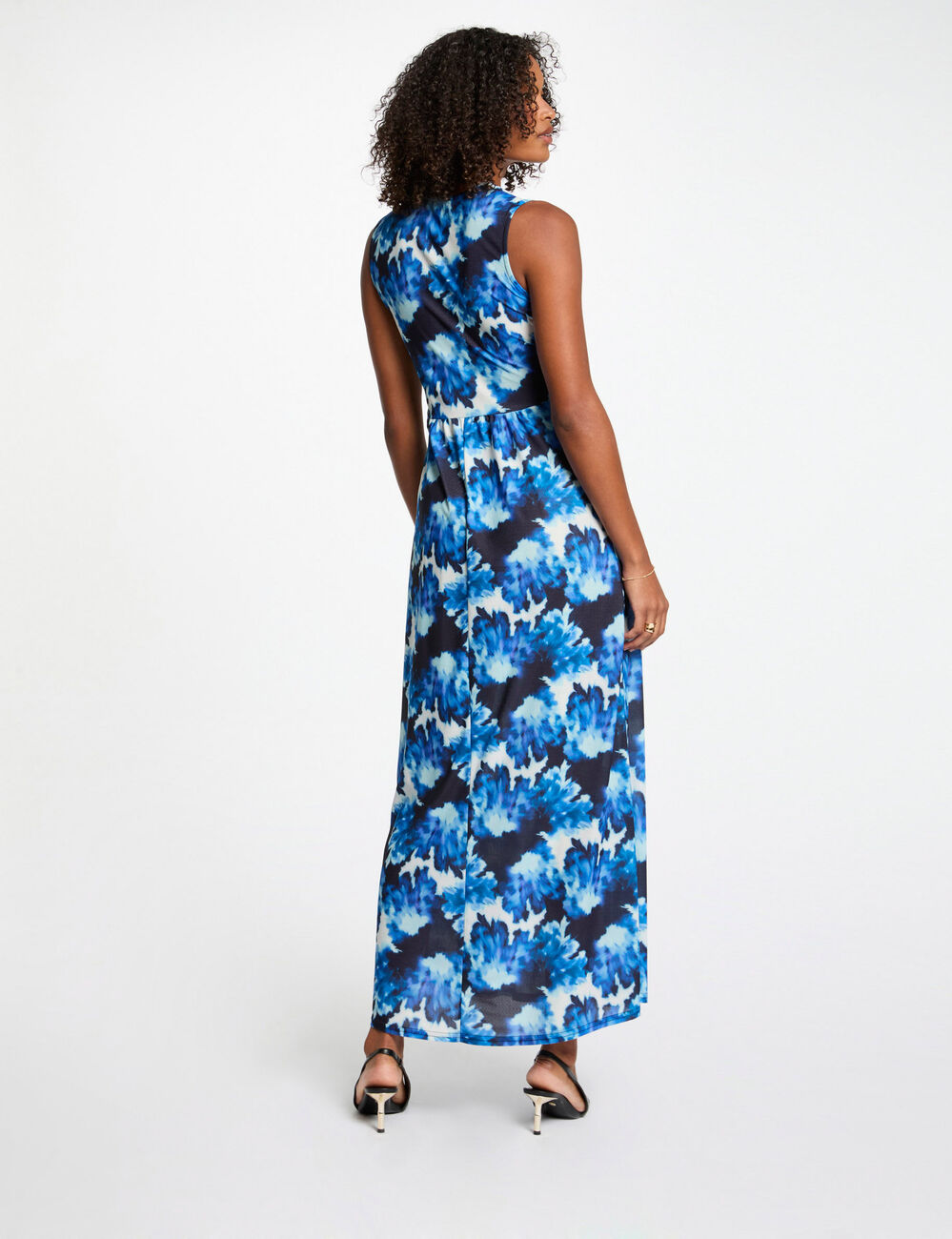 Robe longue droite imprim&eacute;e multicolore femme