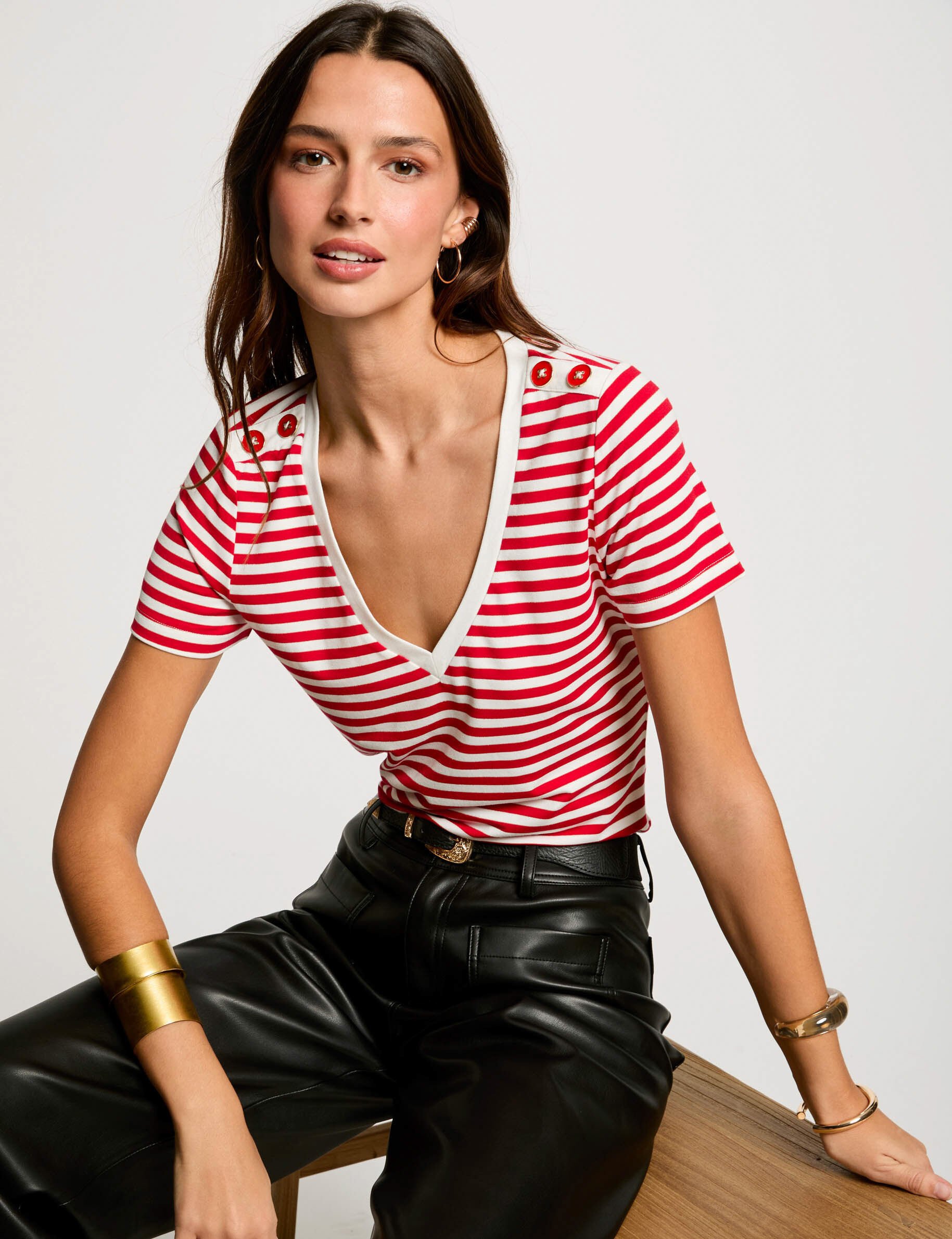 T-shirt manches courtes rayé - Morgan - Modalova