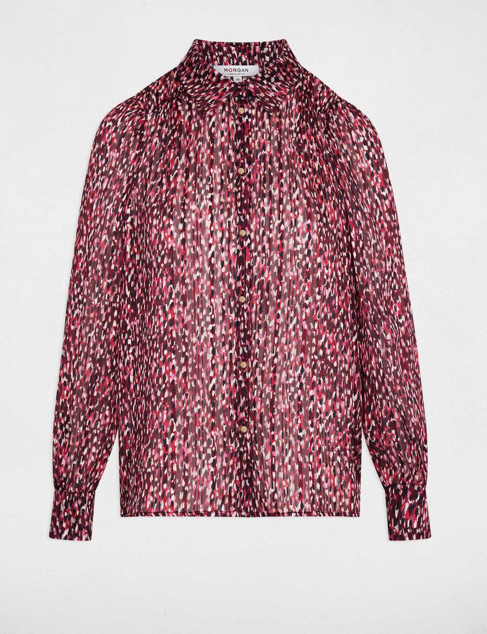 Chemise voile imprim&eacute;e multicolore femme