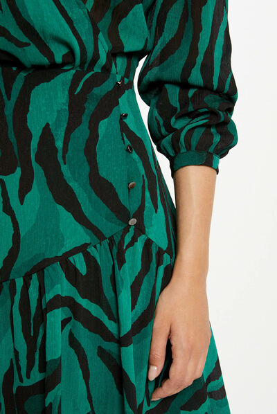 Robe trapèze imprimé animalier multico femme
