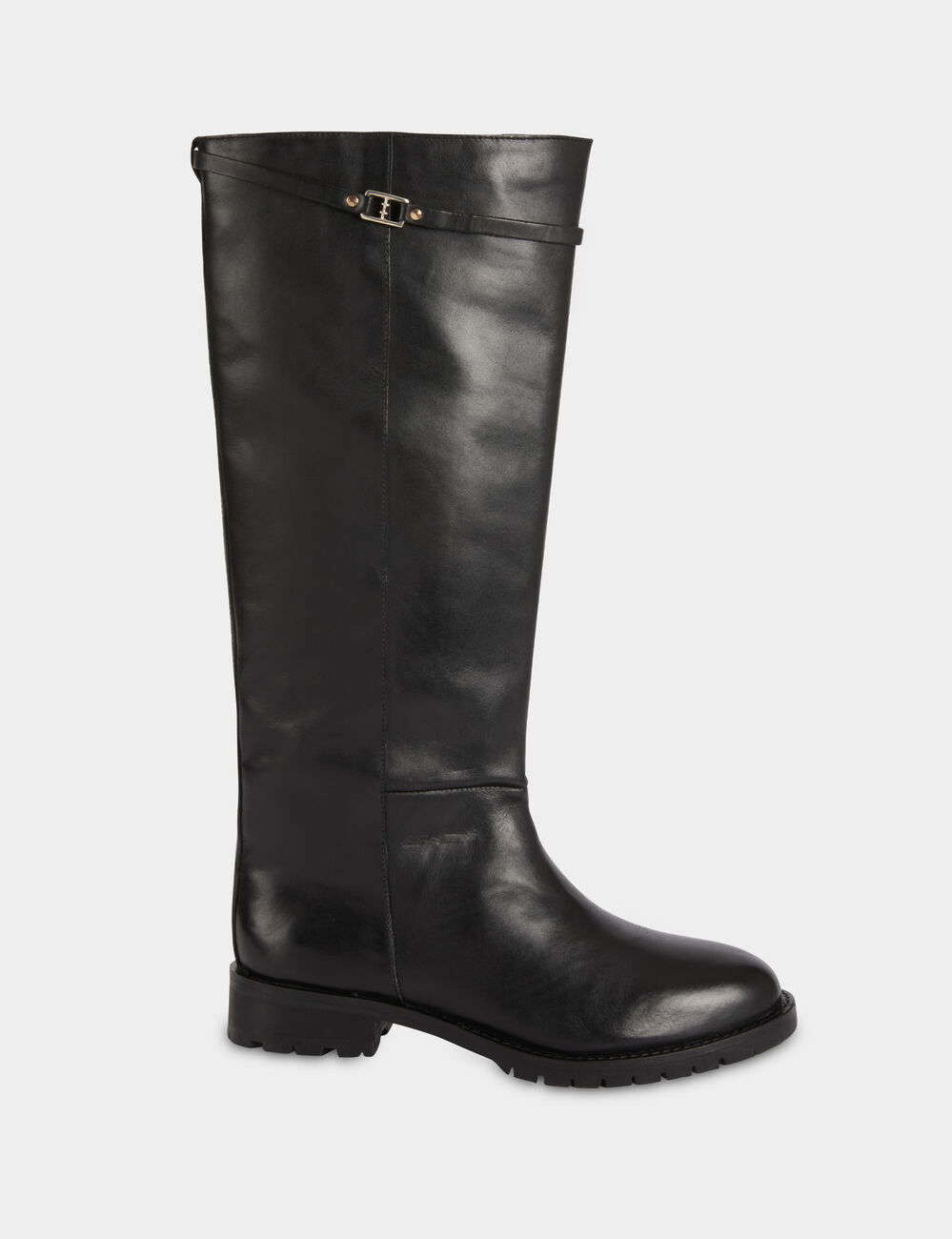 Botte cavali&egrave;re similicuir noir femme