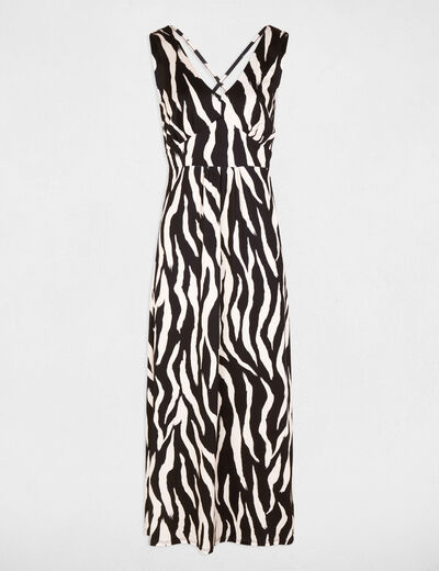 Robe longue d&eacute;collet&eacute; multicolore femme