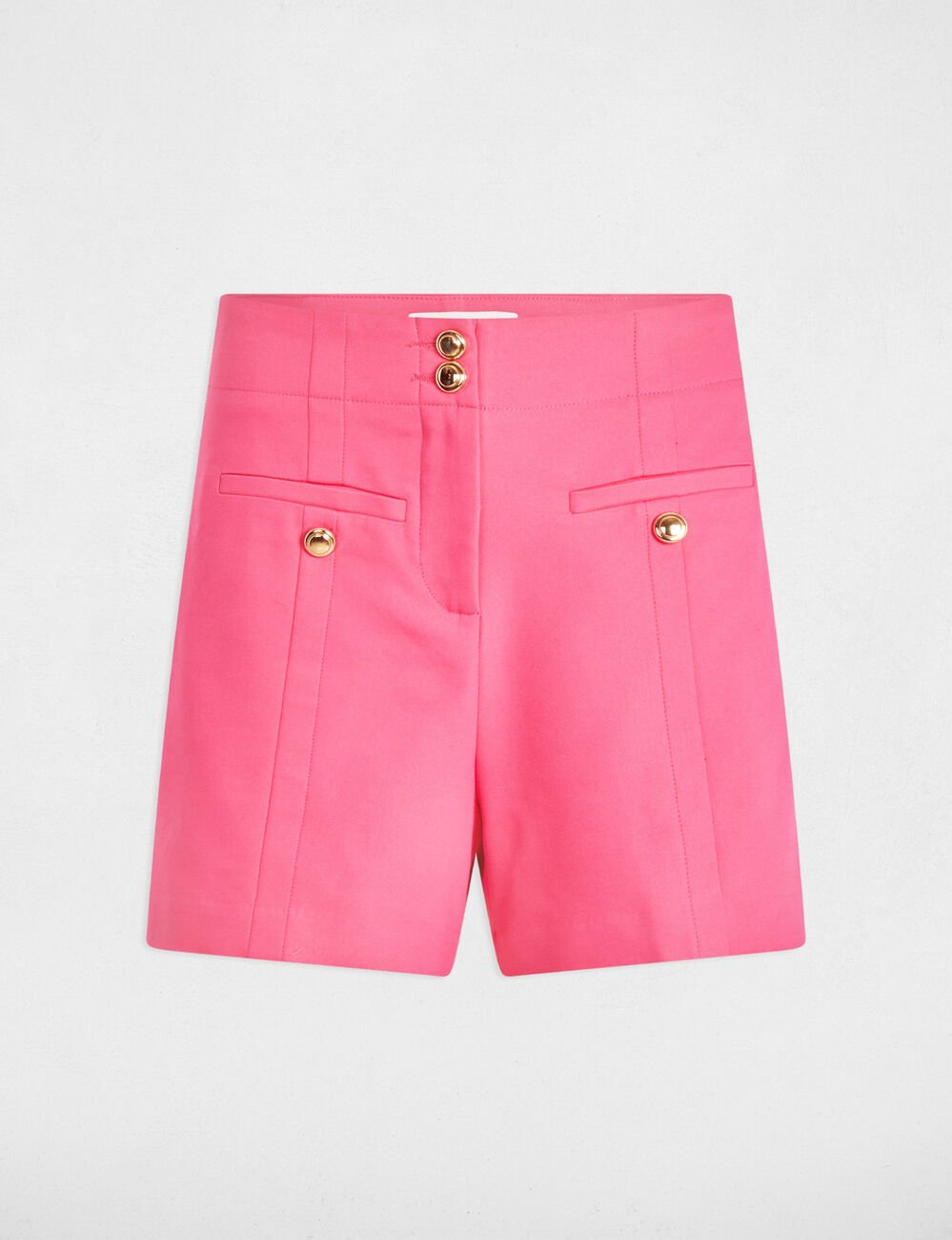 Short droit à pinces rose femme
