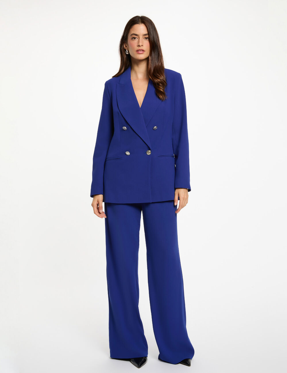 Blazer bleu p&eacute;trole femme