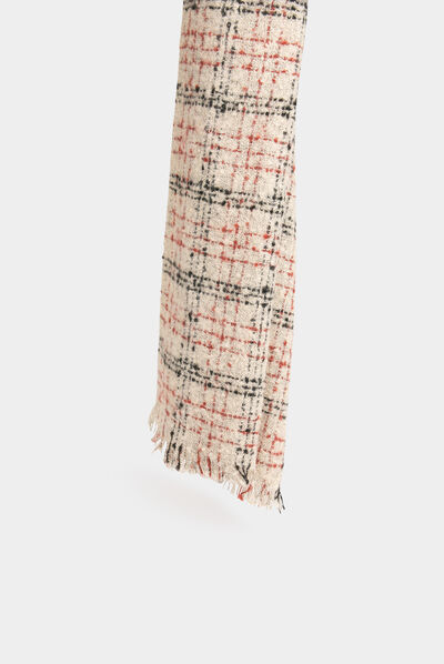 Écharpe imprimé abstrait beige femme