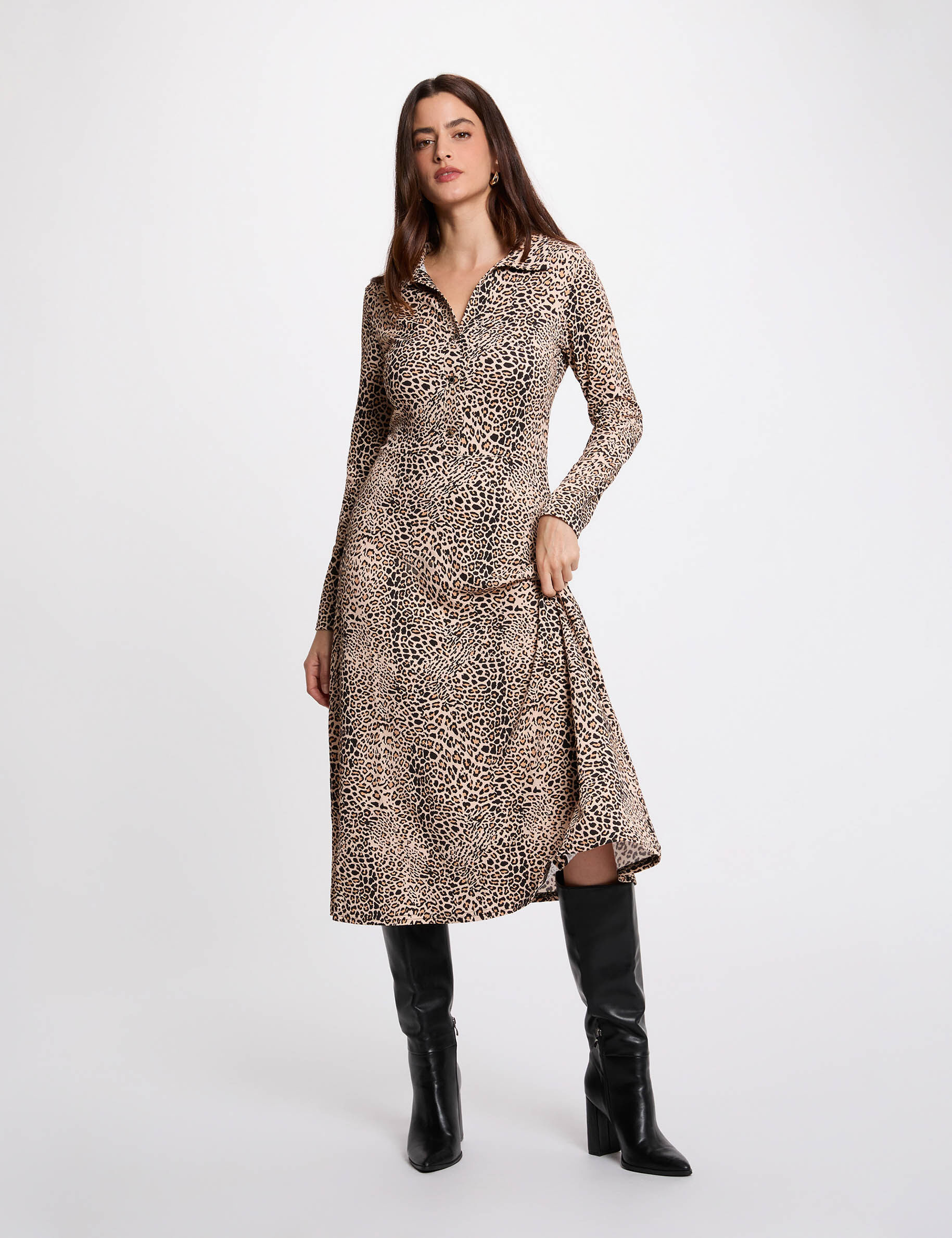 Robe chemise imprimée femme