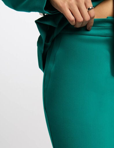 pantalon cigarette a pinces bleu turquoise femme Pantalon cigarette à pinces bleu turquoise femme