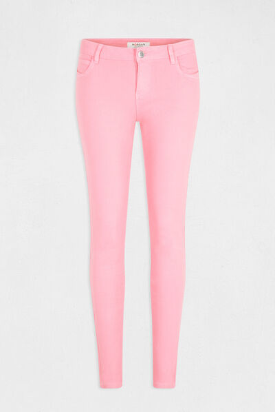 Jeans skinny taille basse rose moyen femme