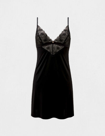 Nuisette en dentelle noir femme