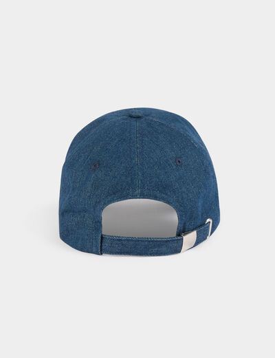 Casquette en jean brodée M denim stone femme