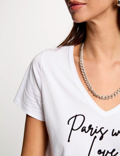 t shirt a inscription blanc femme T-shirt à inscription blanc femme