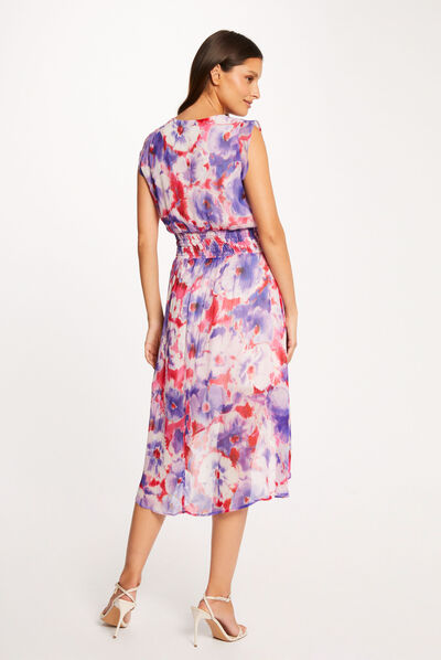 Robe droite sans manches imprimé floral multico femme