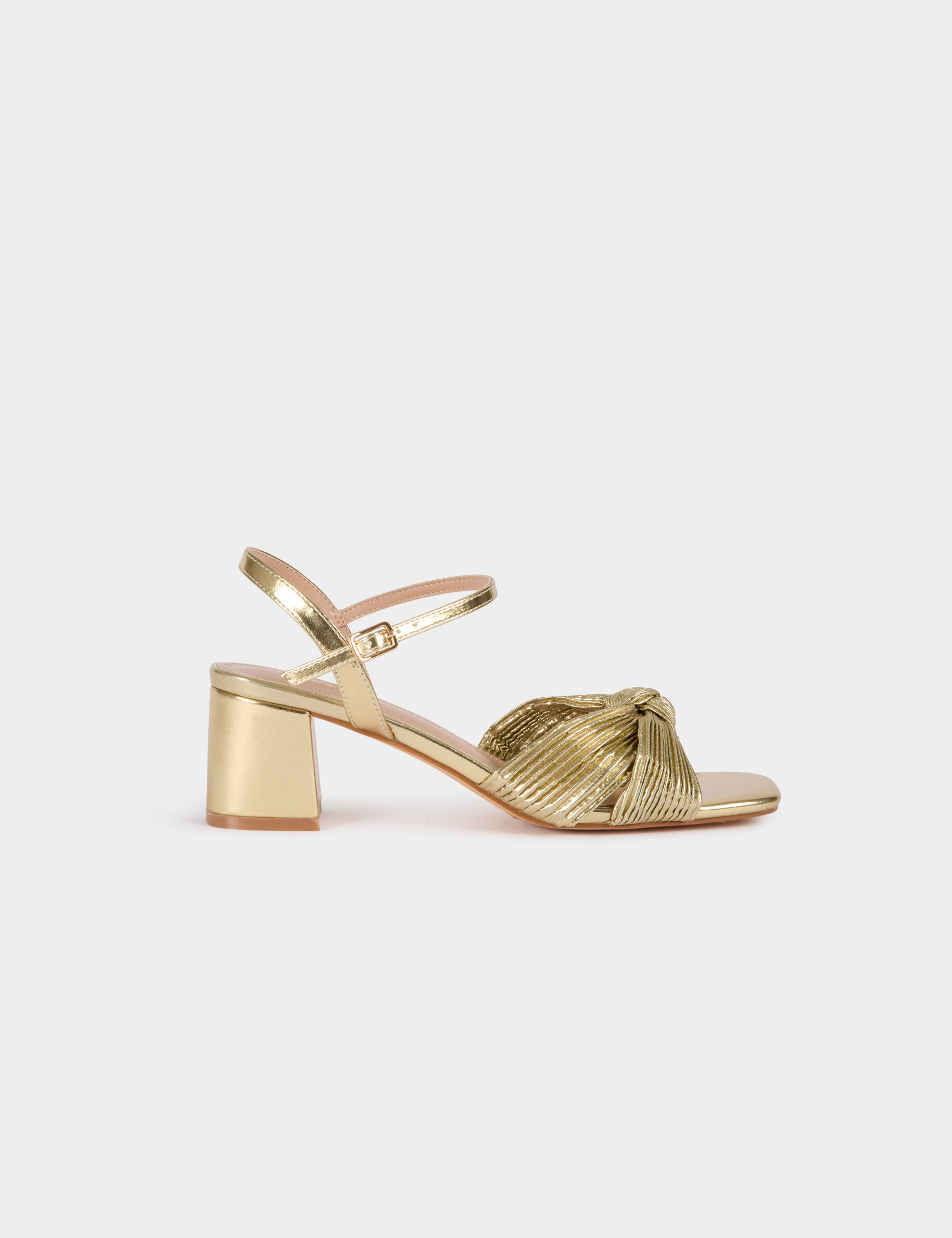 Sandale noeud jaune or femme - vue 1