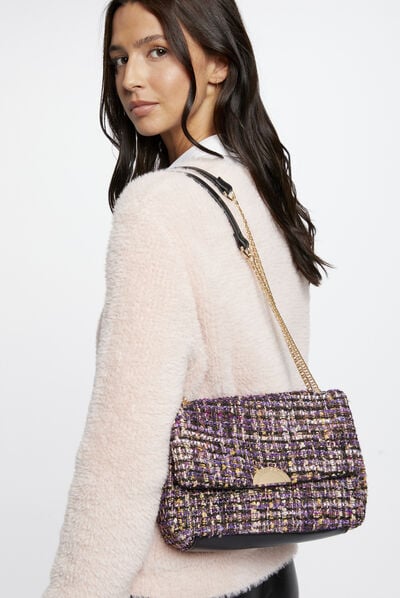 Sac avec bandoulière chaîne violet femme