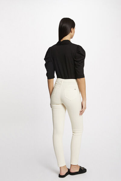 T-shirt manches 3/4 ballons noir femme