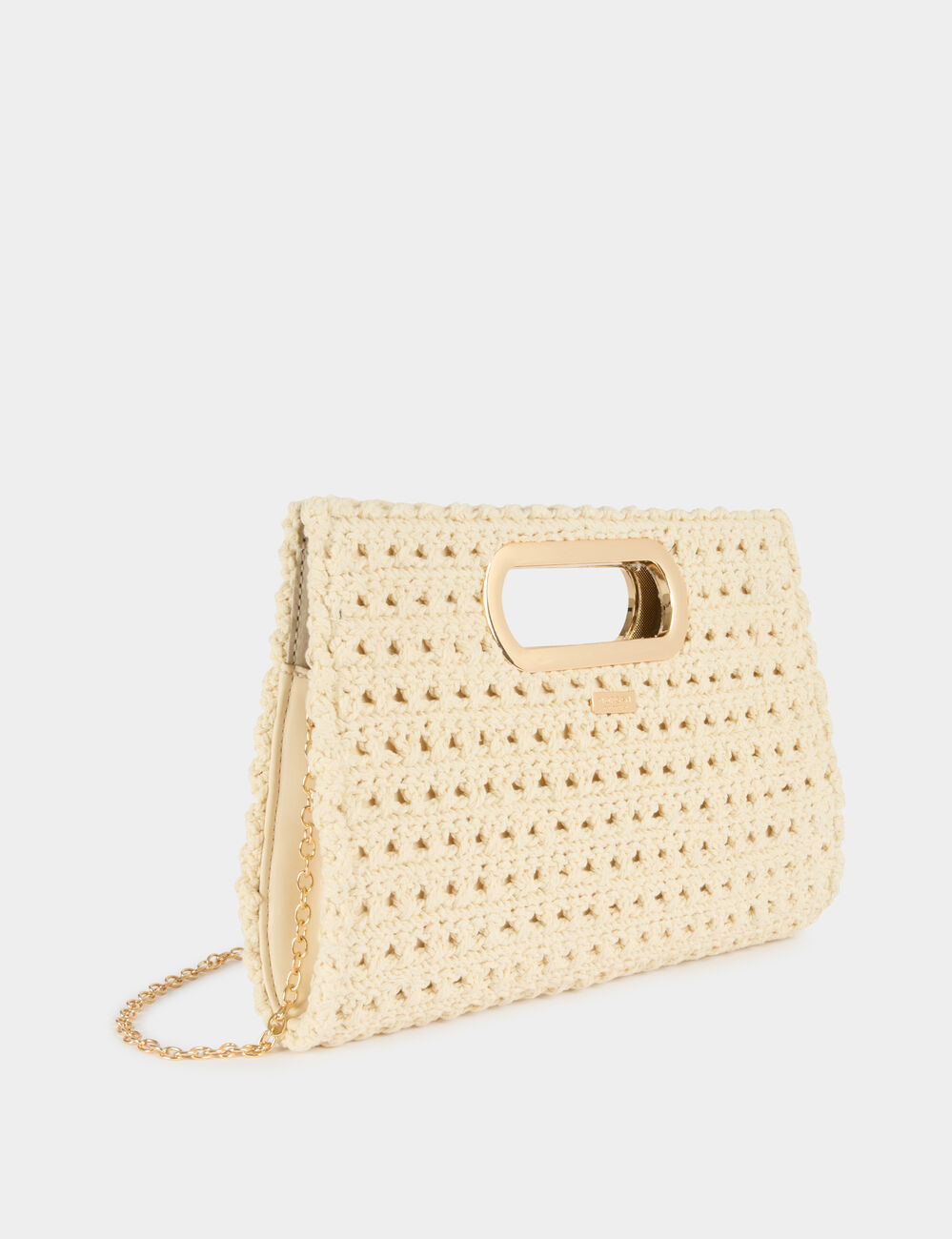 Pochette tricot ivoire femme
