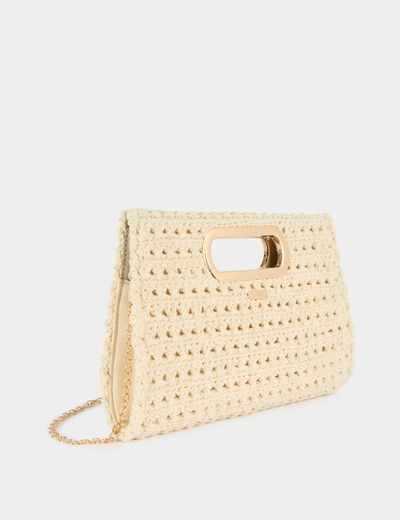 Pochette tricot ivoire femme
