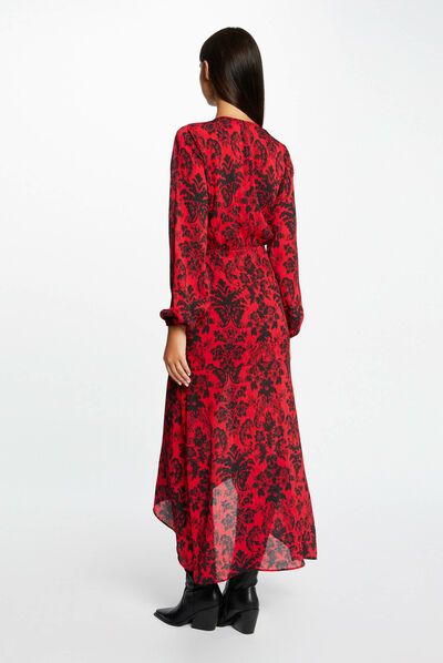 Robe longue cintrée imprimé cachemire multico femme