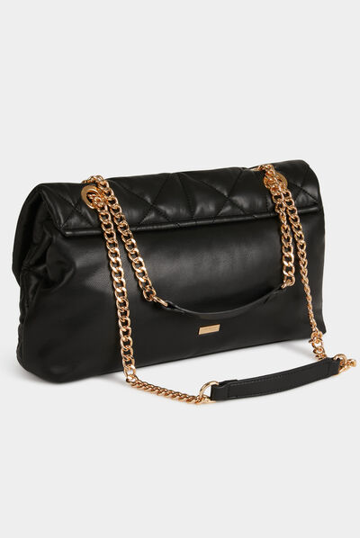 Sac pochette matelassé noir femme