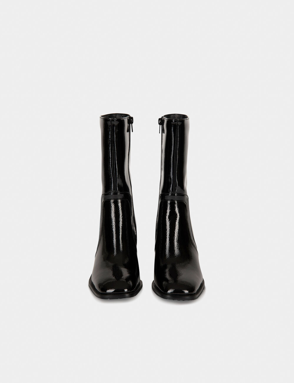 Bottines à talons vernies noir femme