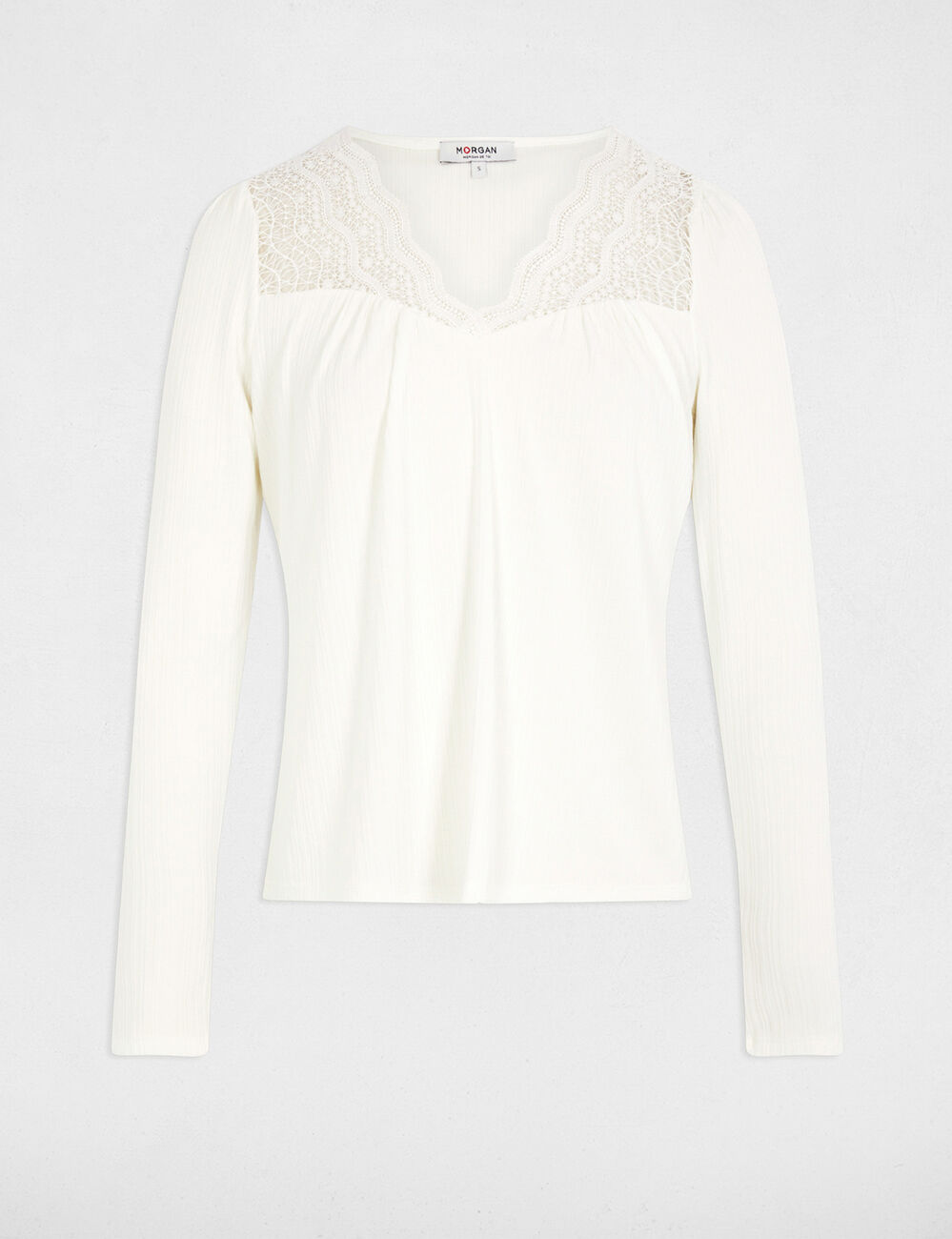 T-shirt manches longues blanc femme