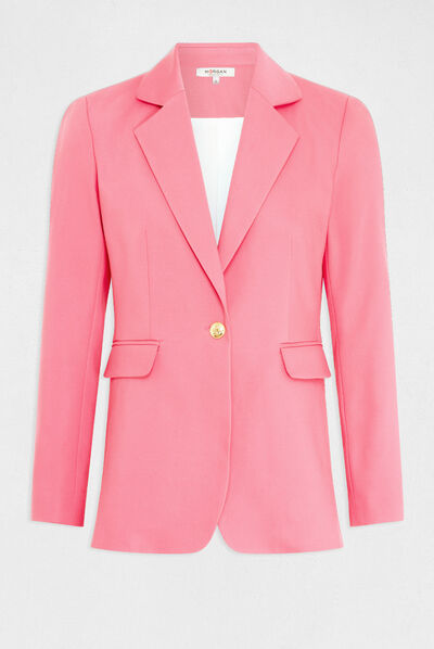 Veste tailleur cintrée boutonnée rose femme