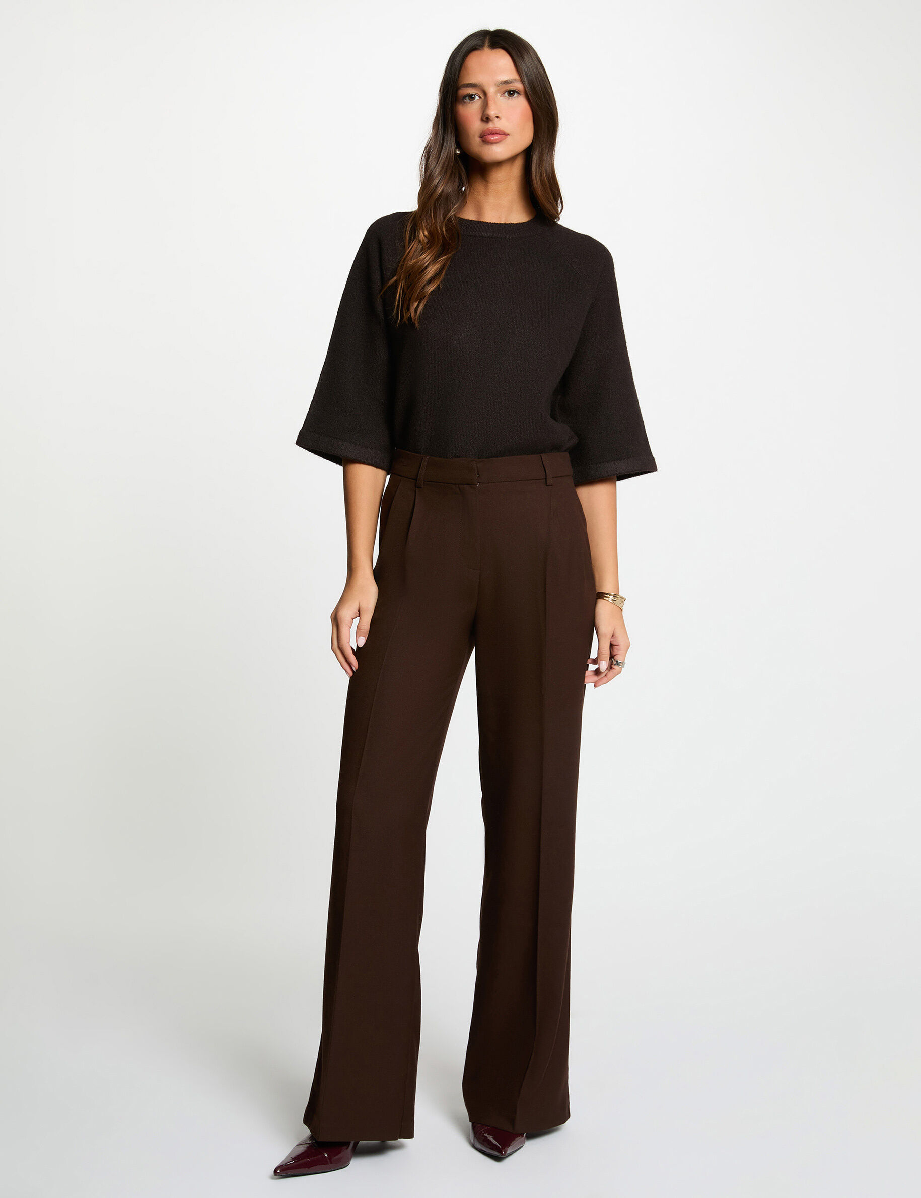 Pantalon large taille haute femme - vue 8