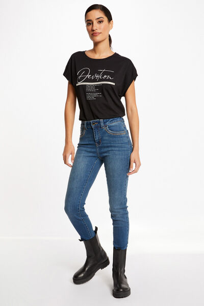 Jeans slim taille haute jean stone femme