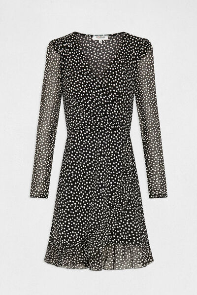Robe portefeuille imprimé pois multico femme