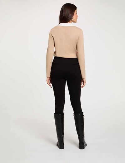Pantalon legging uni noir femme
