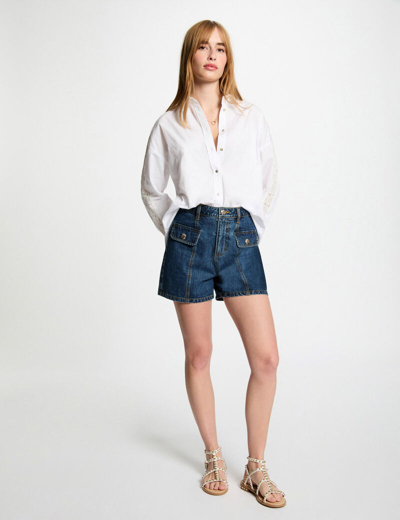 Chemise manches longues blanc femme