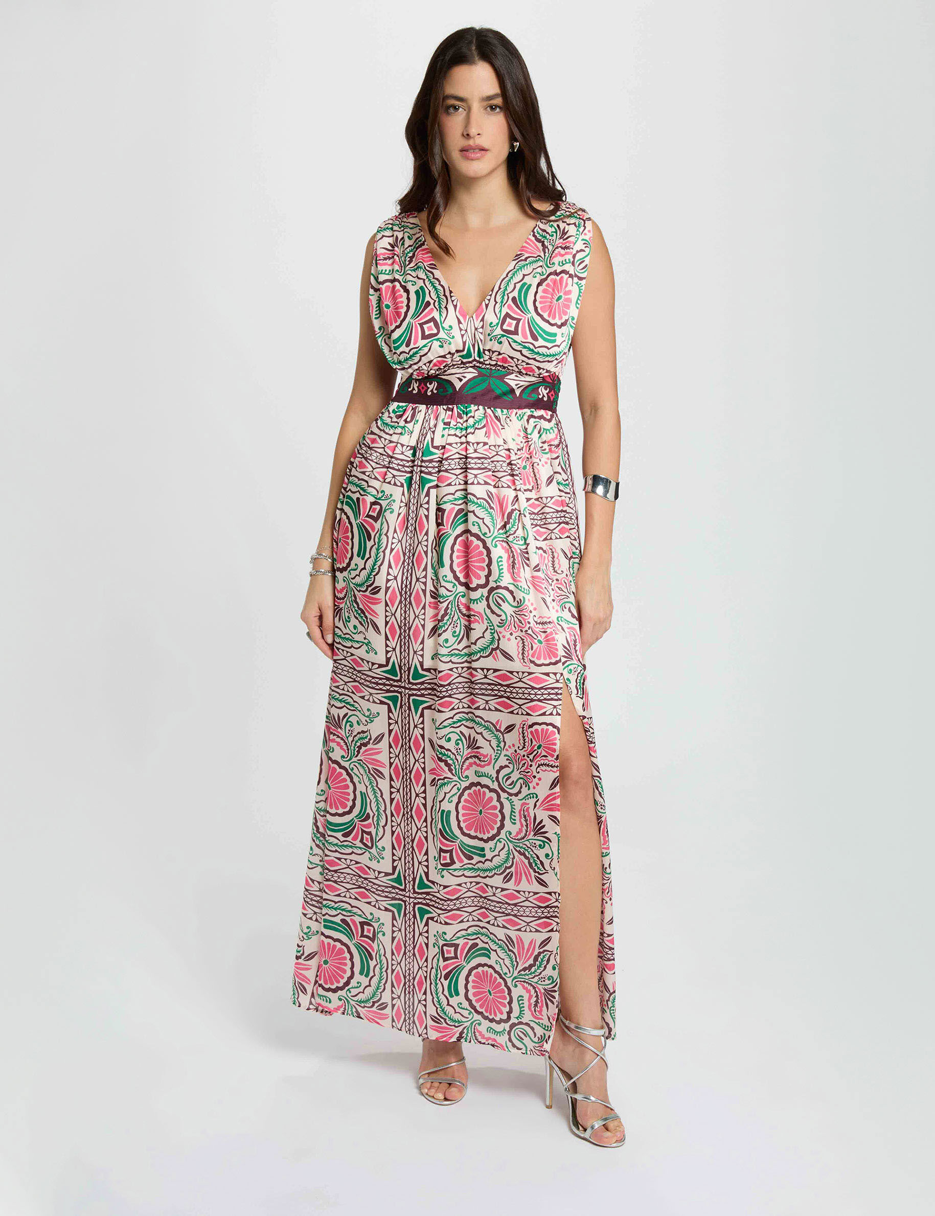 Robe longue ajustée femme