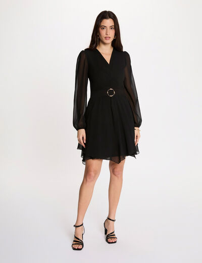 Robe courte cache coeur noir femme