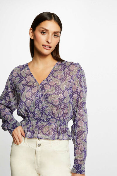 Blouse manches longues imprimée multico femme