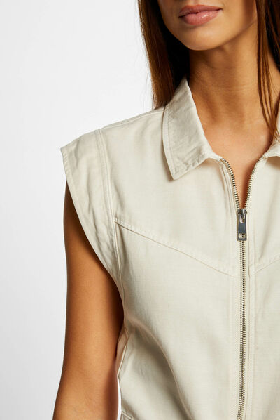 Combinaison droite avec ouvertures ecru moyen femme