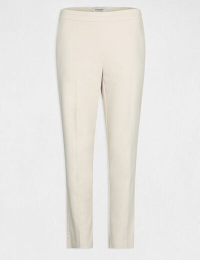 Pantalon cigarette 7/8&egrave;me ivoire femme